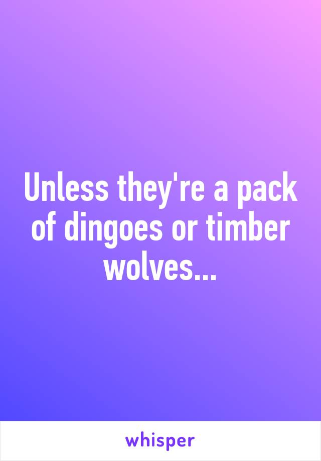Unless they're a pack of dingoes or timber wolves...