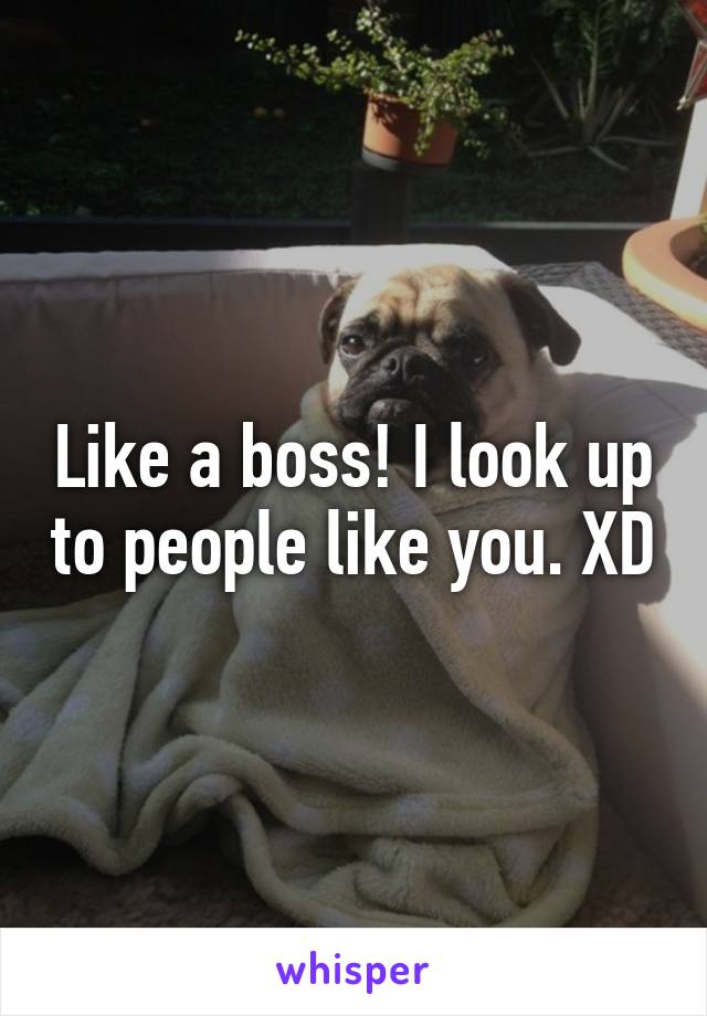 Like a boss! I look up to people like you. XD