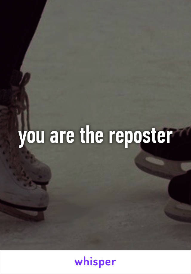 you are the reposter