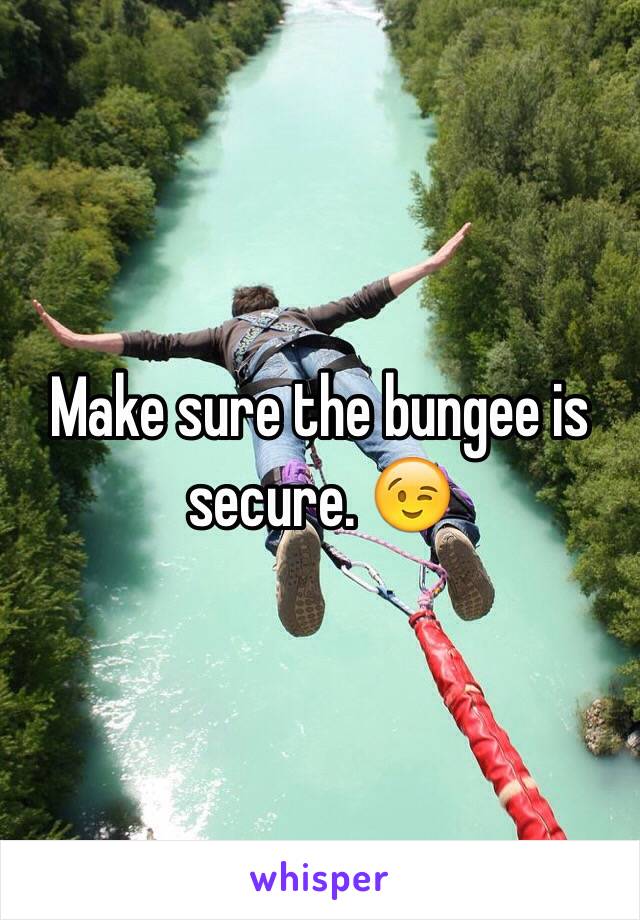 Make sure the bungee is secure. 😉
