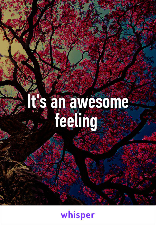 It's an awesome feeling 
