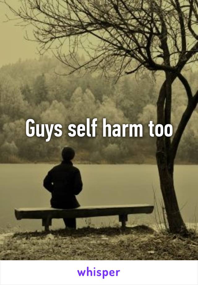 Guys self harm too
