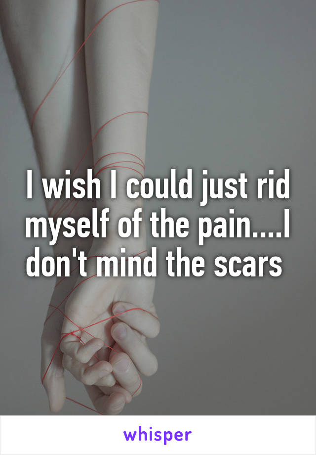 I wish I could just rid myself of the pain....I don't mind the scars 