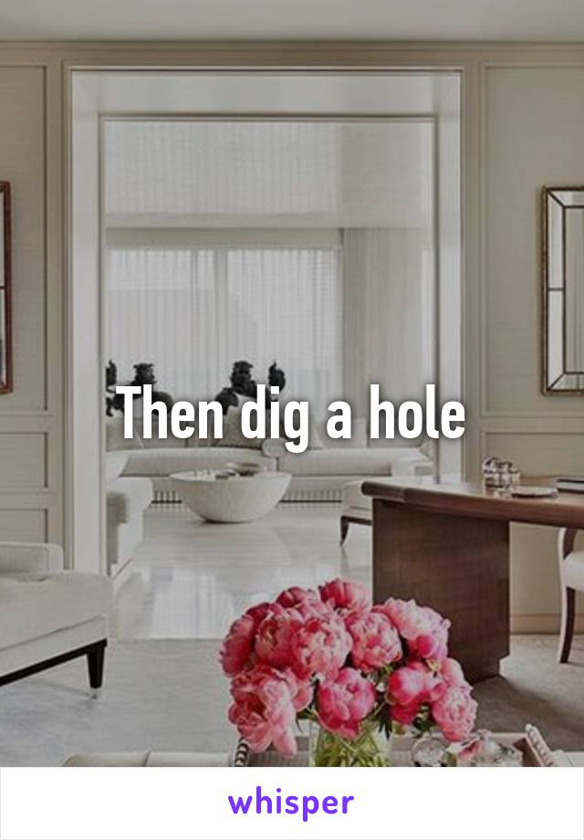 Then dig a hole