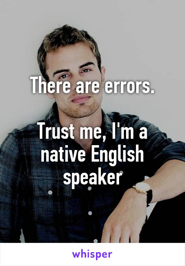 There are errors.

Trust me, I'm a native English speaker