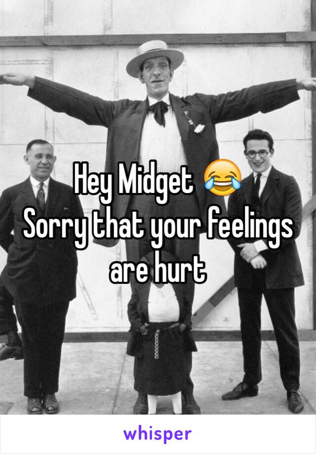 Hey Midget 😂
Sorry that your feelings are hurt