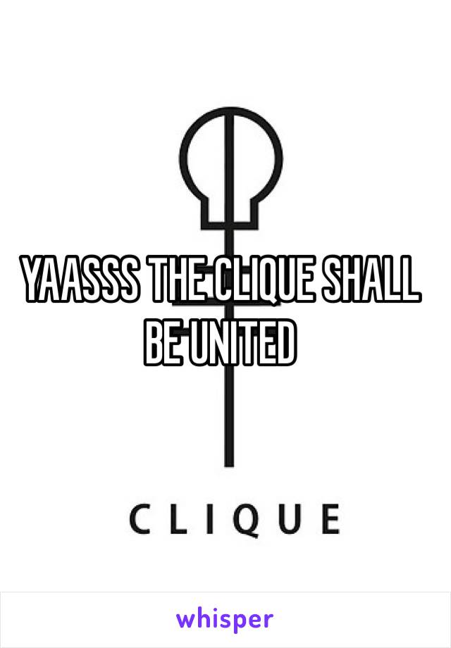 YAASSS THE CLIQUE SHALL BE UNITED 