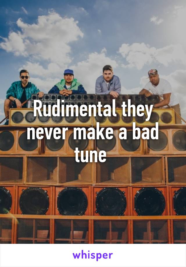 Rudimental they never make a bad tune 