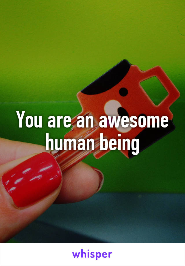 You are an awesome human being