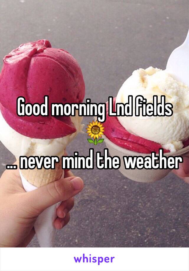 Good morning Lnd fields 🌻
... never mind the weather