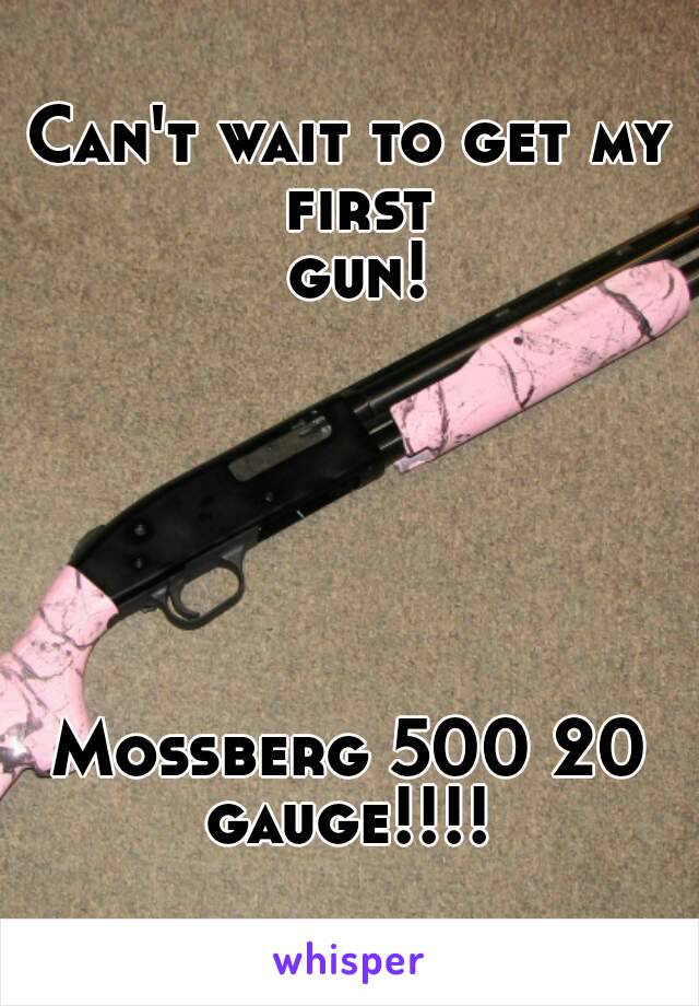 Can't wait to get my first gun!






Mossberg 500 20 gauge!!!! 