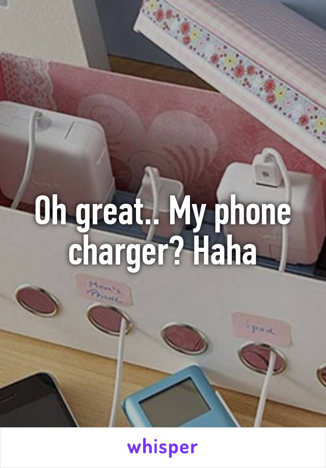 Oh great.. My phone charger? Haha