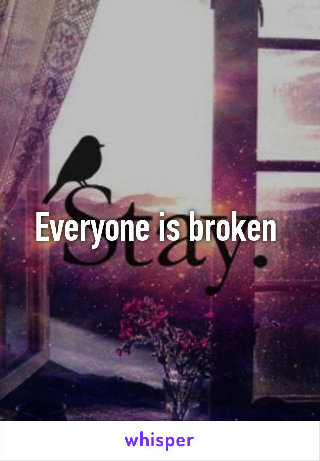 Everyone is broken 