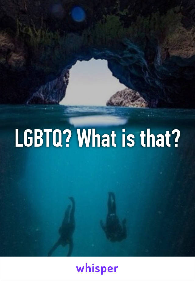 LGBTQ? What is that?