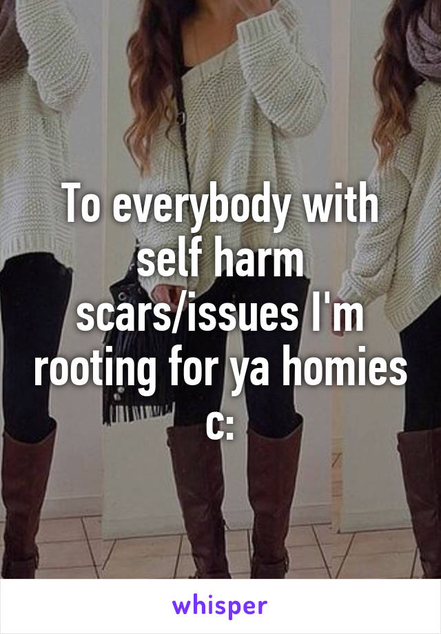 To everybody with self harm scars/issues I'm rooting for ya homies c: