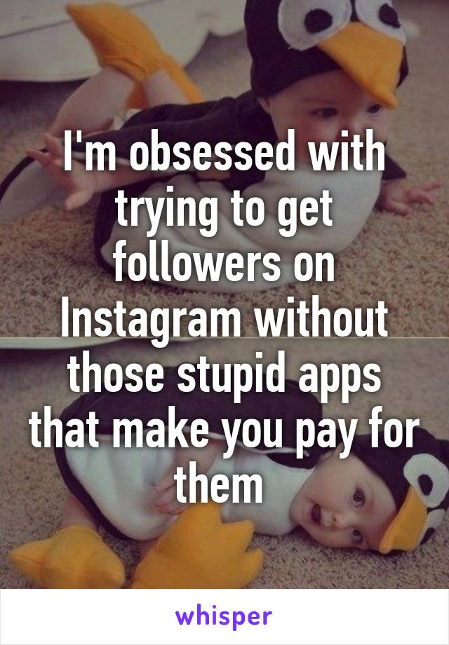 I'm obsessed with trying to get followers on Instagram without those stupid apps that make you pay for them 