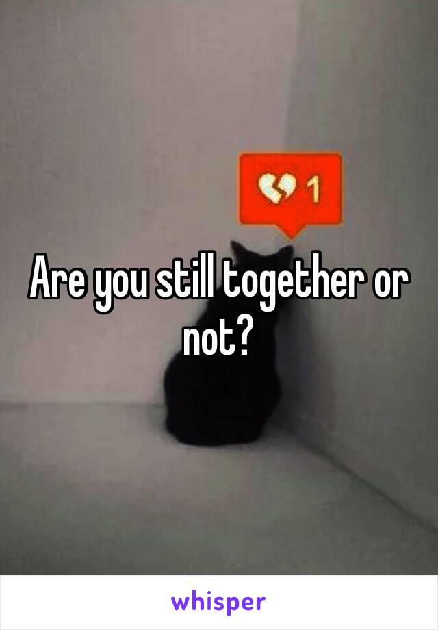 Are you still together or not?