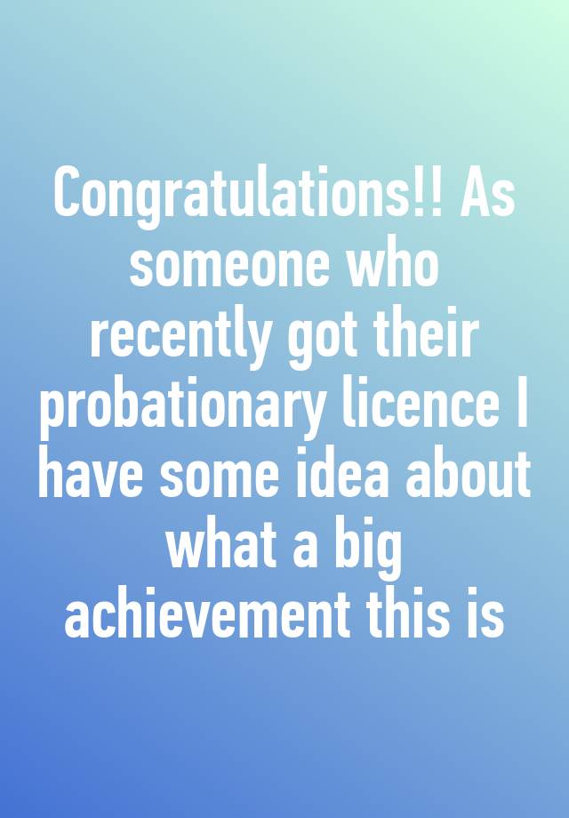 Congratulations!! As someone who recently got their probationary ...