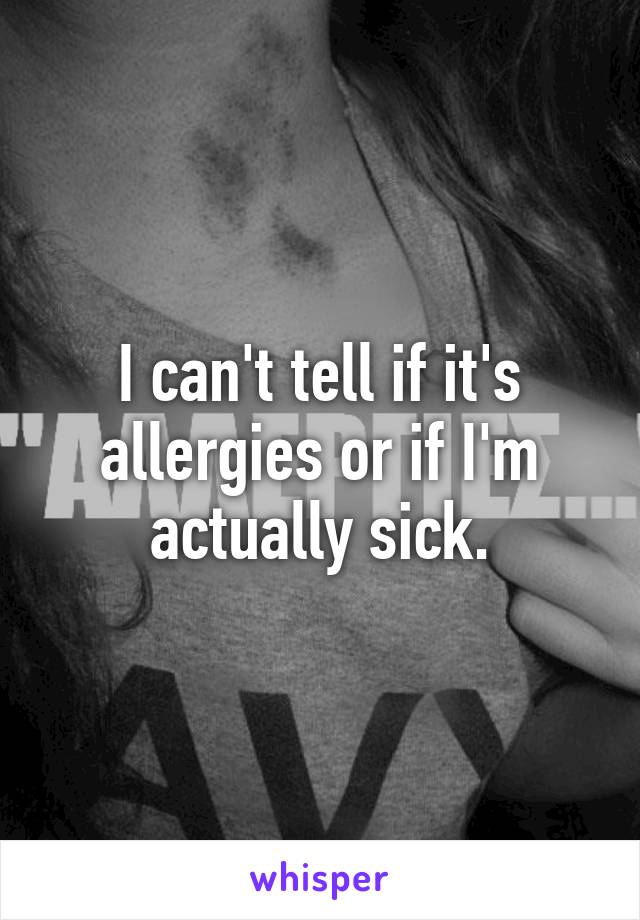 I can't tell if it's allergies or if I'm actually sick.