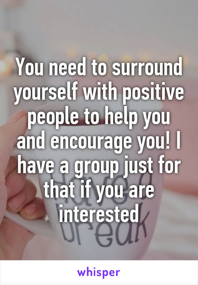 You need to surround yourself with positive people to help you and encourage you! I have a group just for that if you are interested