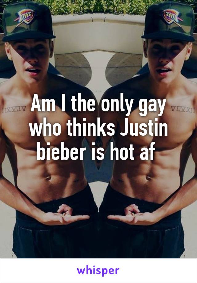 Am I the only gay who thinks Justin bieber is hot af 
