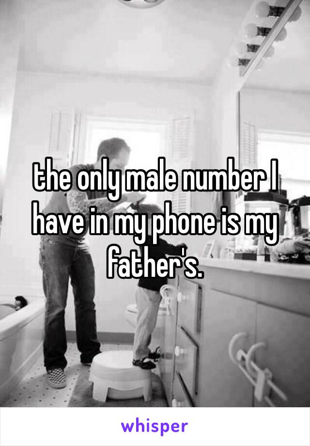 the only male number I have in my phone is my father's.