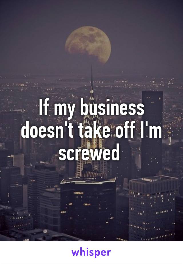 If my business doesn't take off I'm screwed 