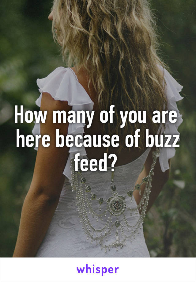 How many of you are  here because of buzz feed? 