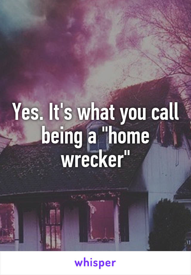 Yes. It's what you call being a "home wrecker"