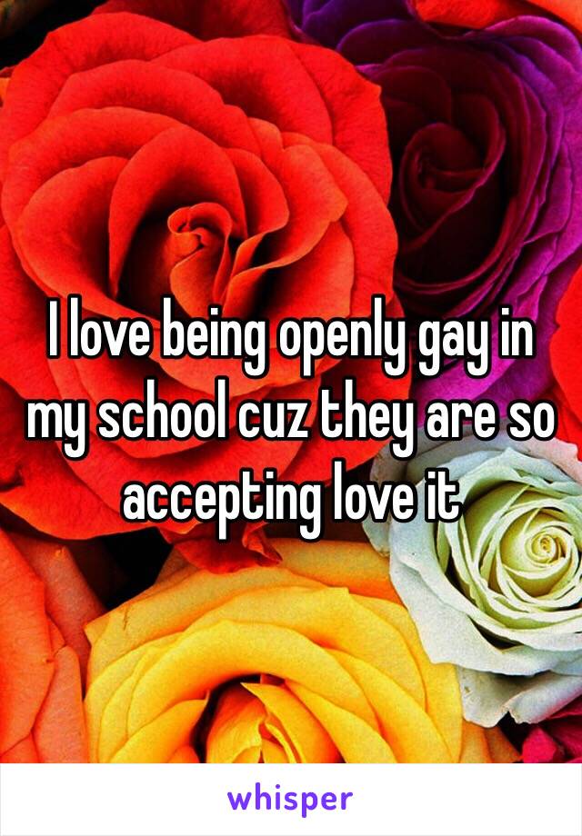I love being openly gay in my school cuz they are so accepting love it