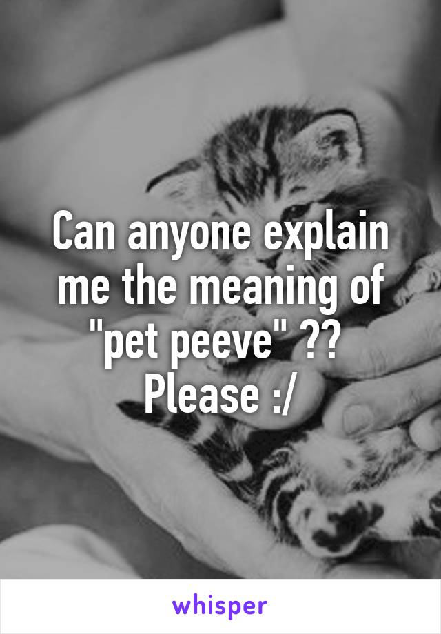 Can anyone explain me the meaning of "pet peeve" ?? 
Please :/