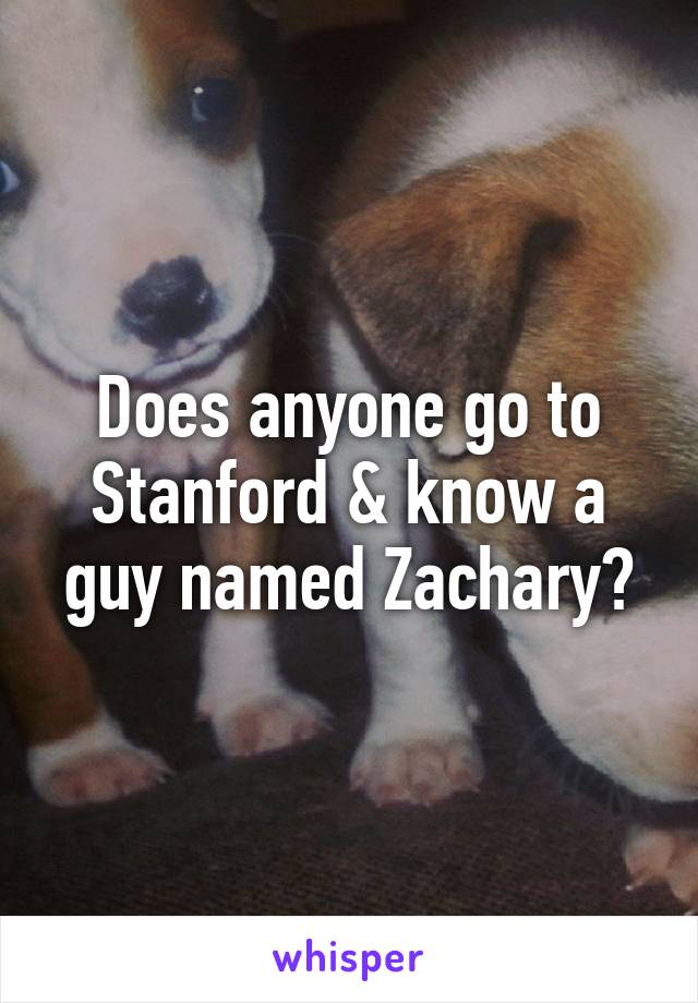 Does anyone go to Stanford & know a guy named Zachary?