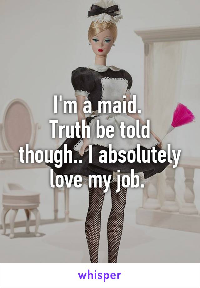 I'm a maid. 
Truth be told though.. I absolutely love my job. 