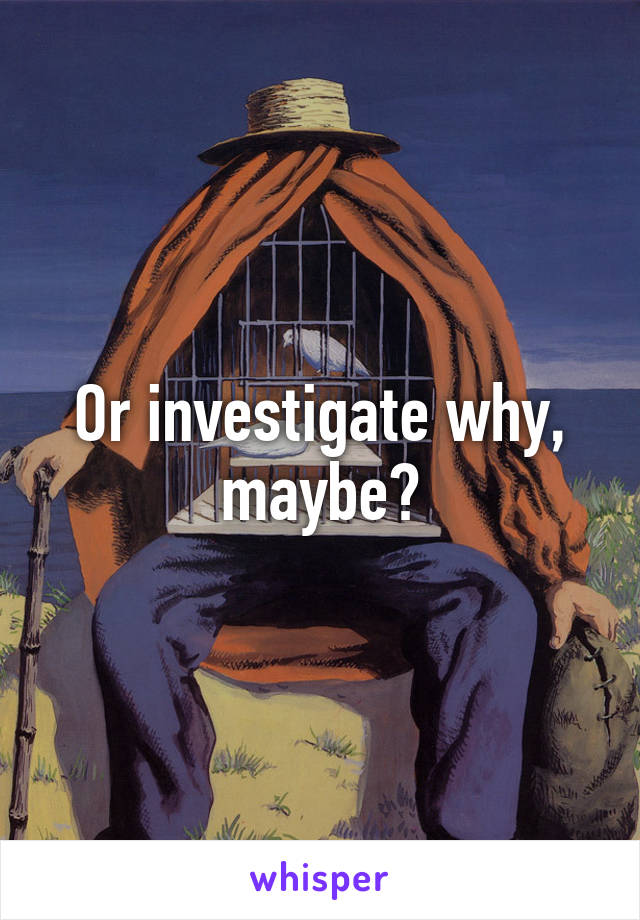 Or investigate why, maybe?