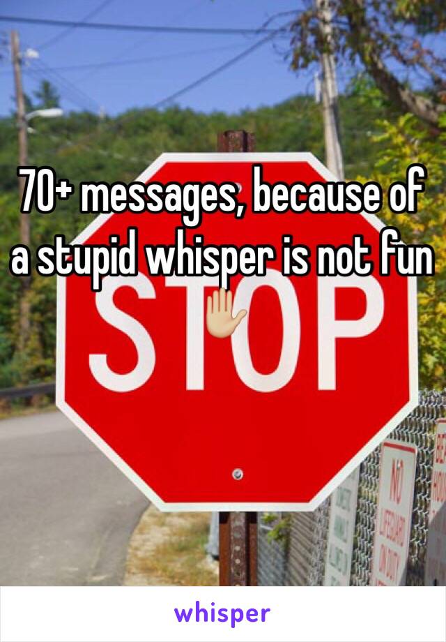 70+ messages, because of a stupid whisper is not fun ✋🏼