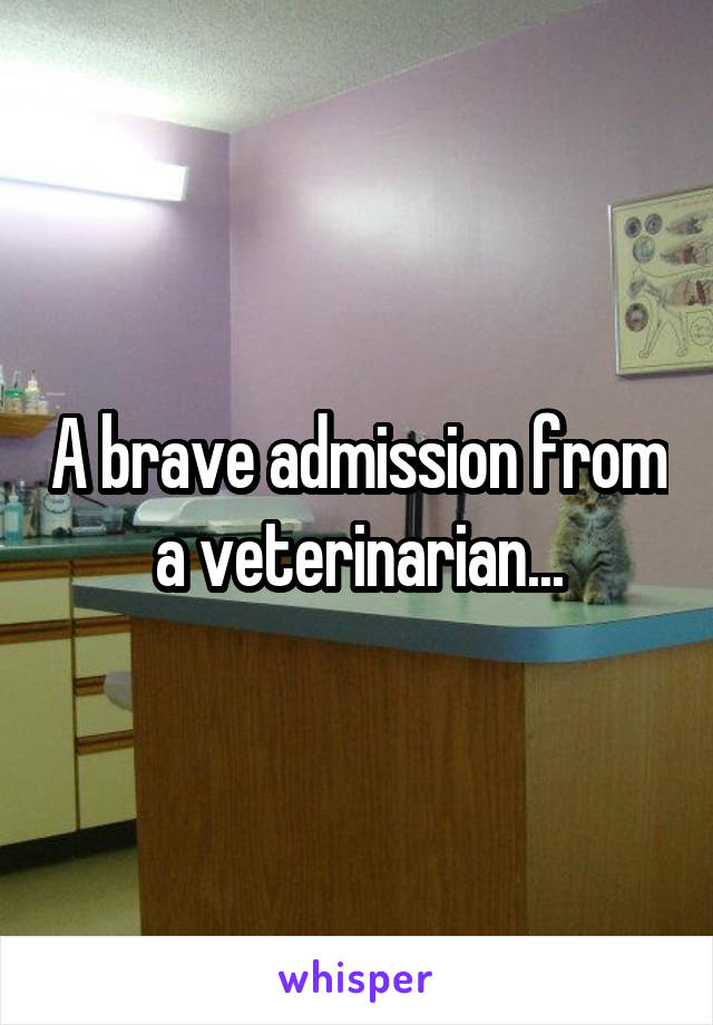 A brave admission from a veterinarian...