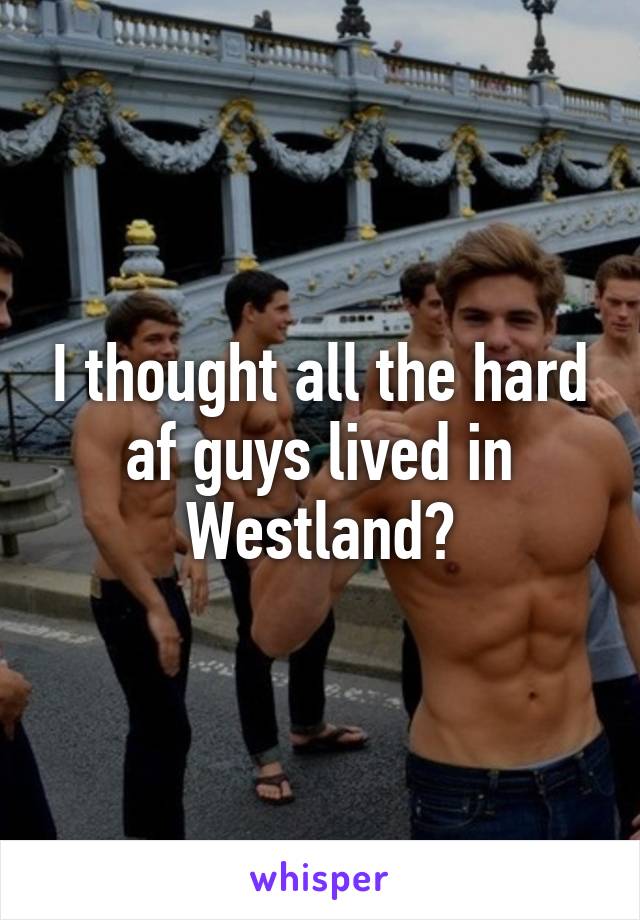 I thought all the hard af guys lived in Westland?