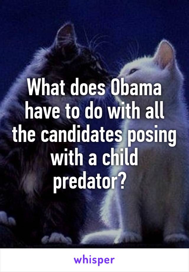 What does Obama have to do with all the candidates posing with a child predator?  