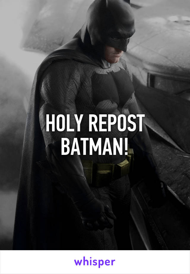 HOLY REPOST BATMAN!
