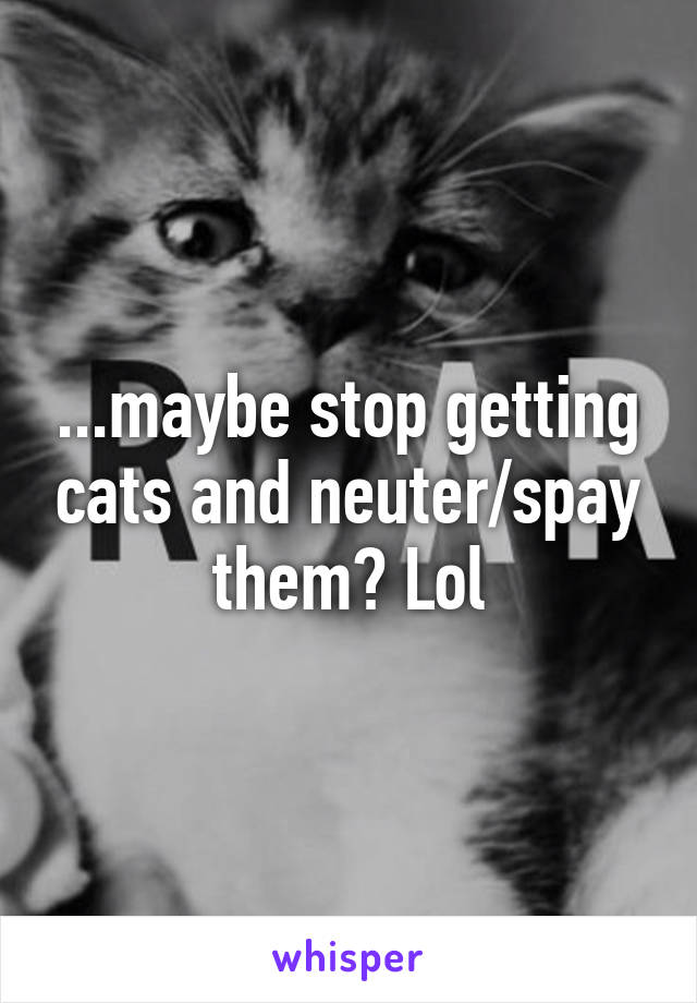 ...maybe stop getting cats and neuter/spay them? Lol