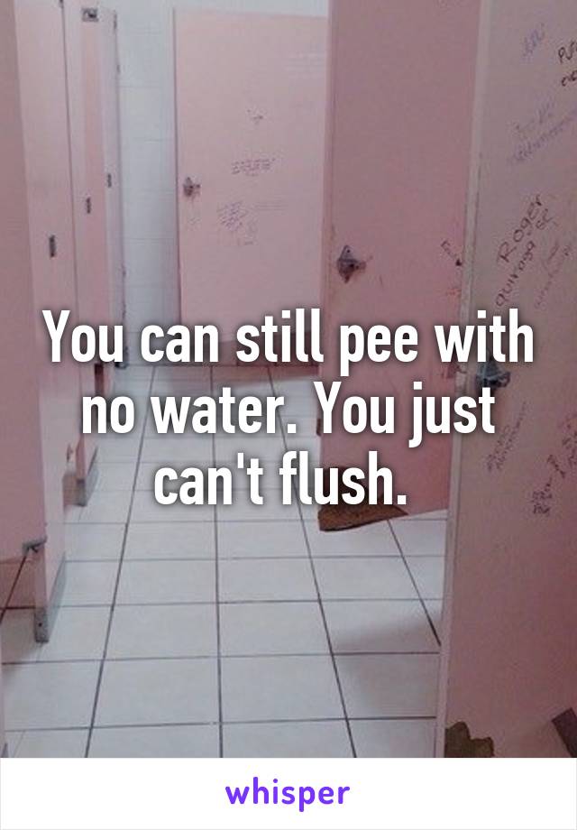 You can still pee with no water. You just can't flush. 