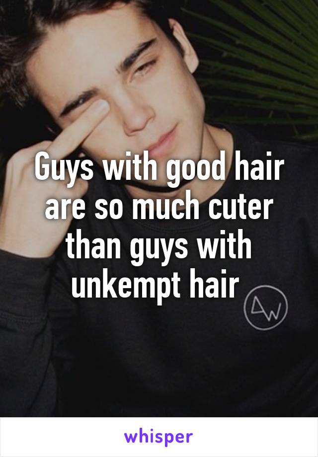 Guys with good hair are so much cuter than guys with unkempt hair 