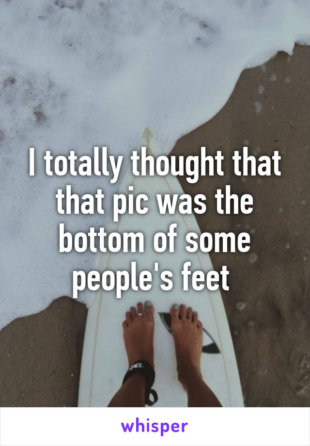 I totally thought that that pic was the bottom of some people's feet 