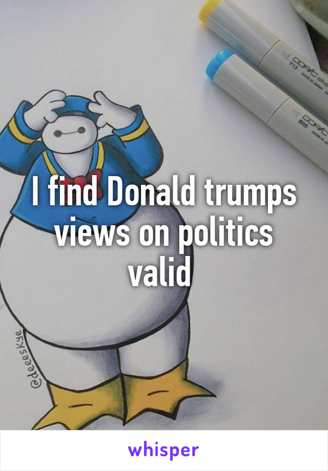 I find Donald trumps views on politics valid 