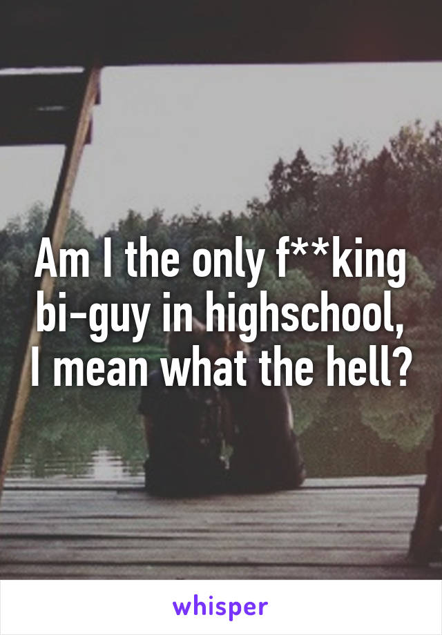 Am I the only f**king bi-guy in highschool, I mean what the hell?