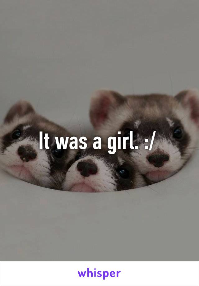 It was a girl. :/ 