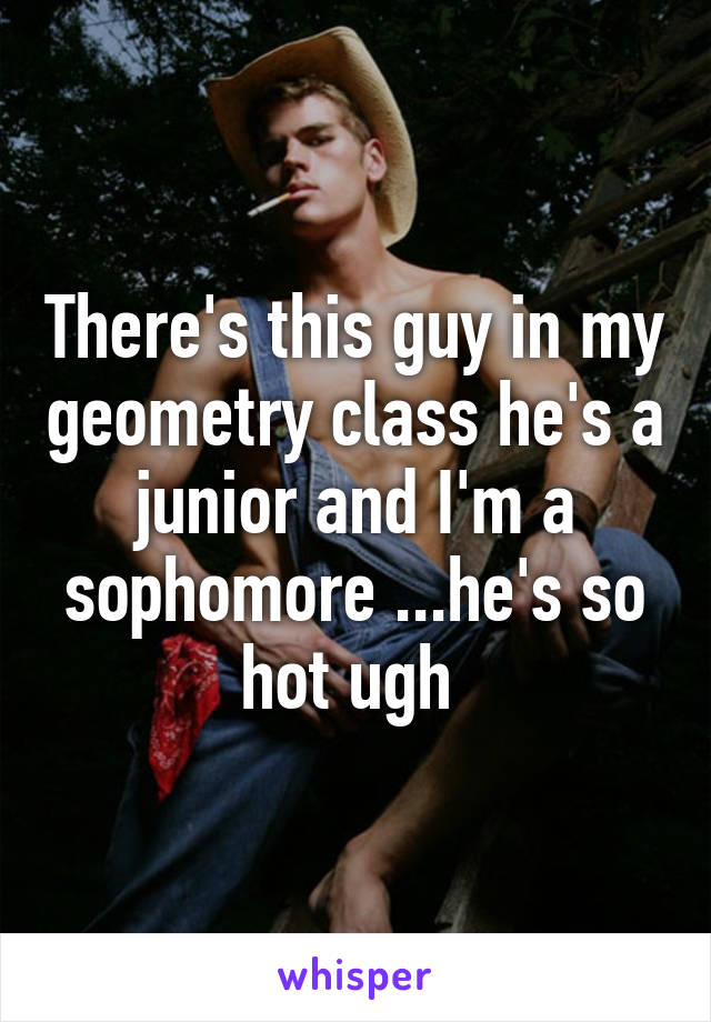 There's this guy in my geometry class he's a junior and I'm a sophomore ...he's so hot ugh 