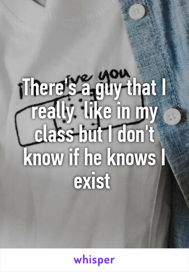 There's a guy that I really  like in my class but I don't know if he knows I exist 