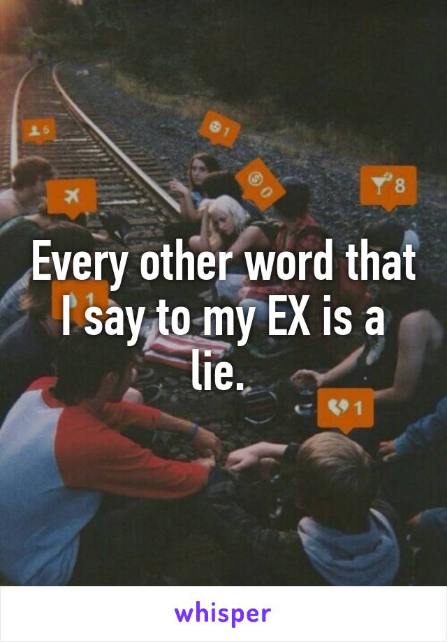 Every other word that I say to my EX is a lie. 