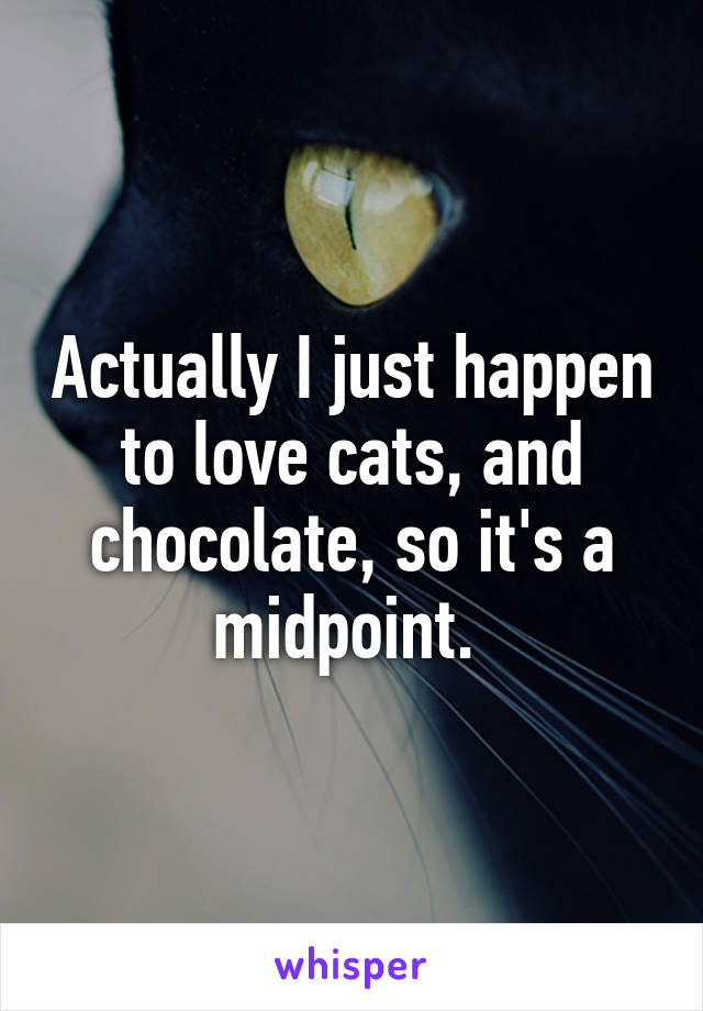 Actually I just happen to love cats, and chocolate, so it's a midpoint. 